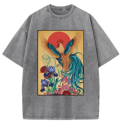 Tokyo-Tiger Phoenix Chicken Washed T-Shirt