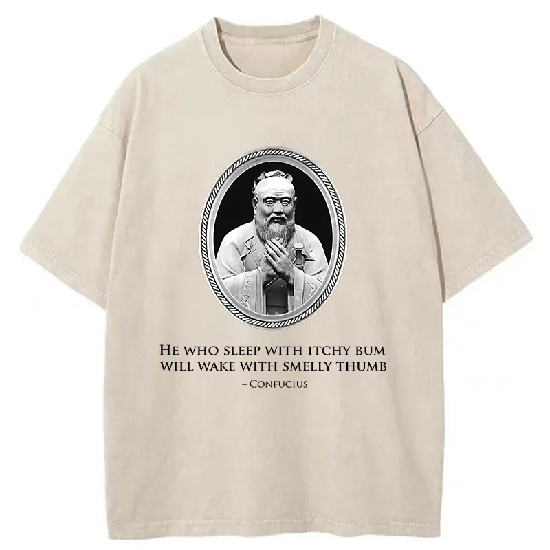 Tokyo-Tiger Funny Quotes From Confucius Washed T-Shirt