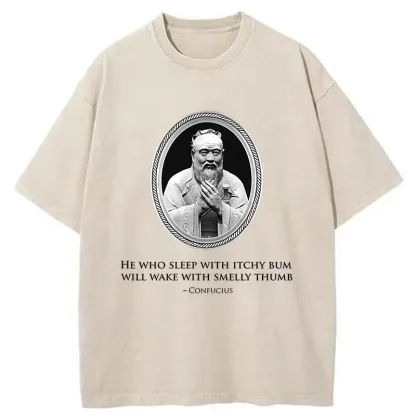 Tokyo-Tiger Funny Quotes From Confucius Washed T-Shirt