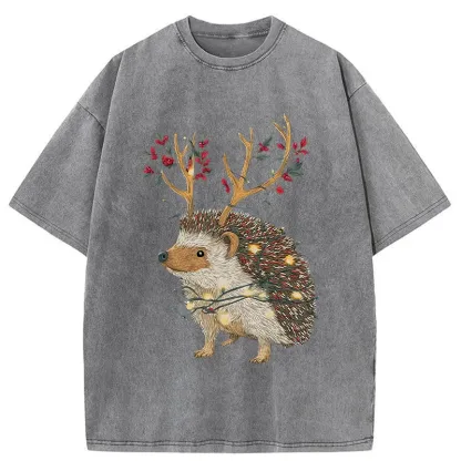 Tokyo-Tiger Christmas Hedgehog Washed T-Shirt