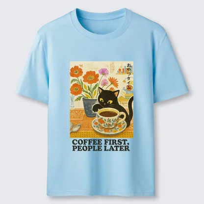 Tokyo-Tiger Kitten Drinks Coffee First Classic T-Shirt