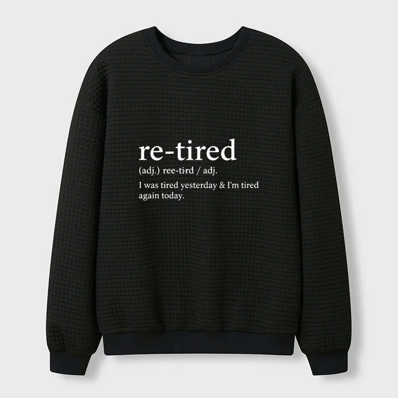 Tokyo-Tiger Re-Tired Funny Waffle Sweatshirt