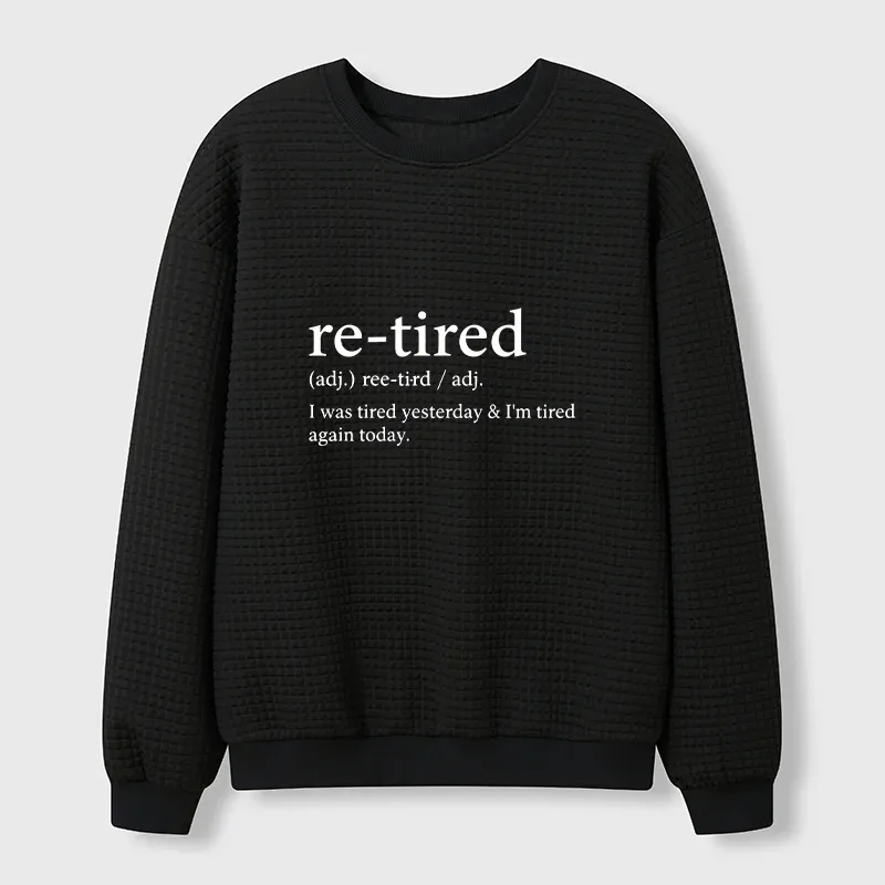 Tokyo-Tiger Re-Tired Funny Waffle Sweatshirt