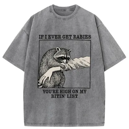 Tokyo-Tiger Raccoon Bites Washed T-Shirt