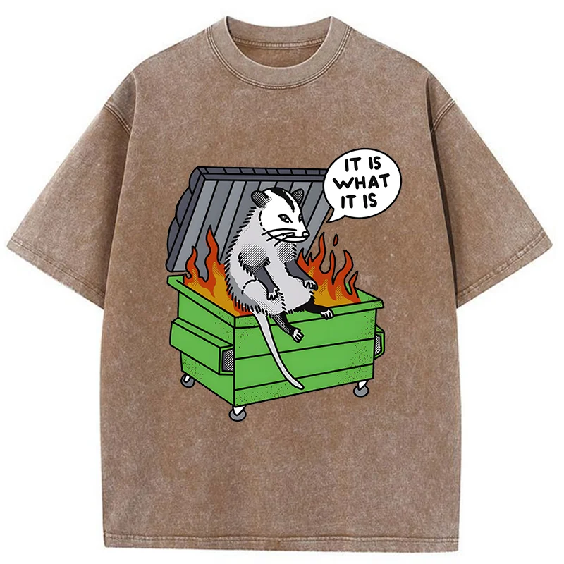 Tokyo-Tiger Possum Thinking On The Edge Of Danger Washed T-Shirt