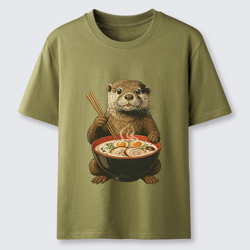 Tokyo-Tiger Japanese Otter Eating Ramen Classic T-Shirt