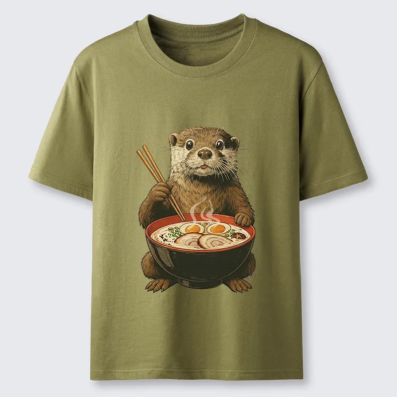 Tokyo-Tiger Japanese Otter Eating Ramen Classic T-Shirt