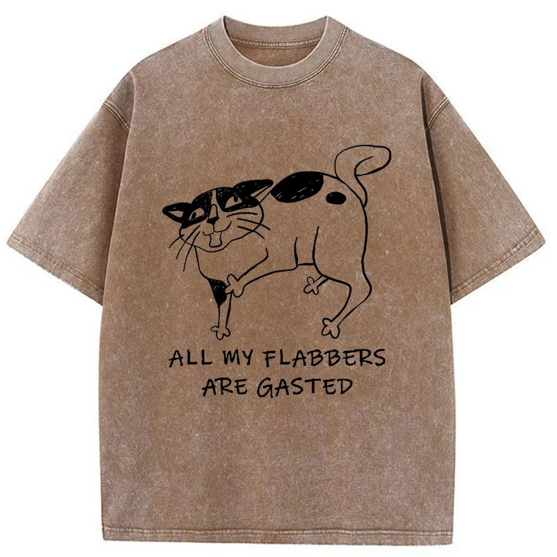 Tokyo-Tiger Surprised Cat Washed T-Shirt