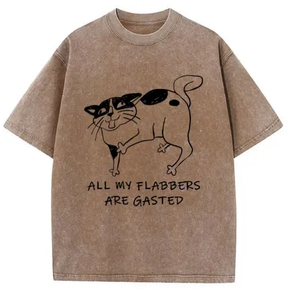 Tokyo-Tiger Surprised Cat Washed T-Shirt