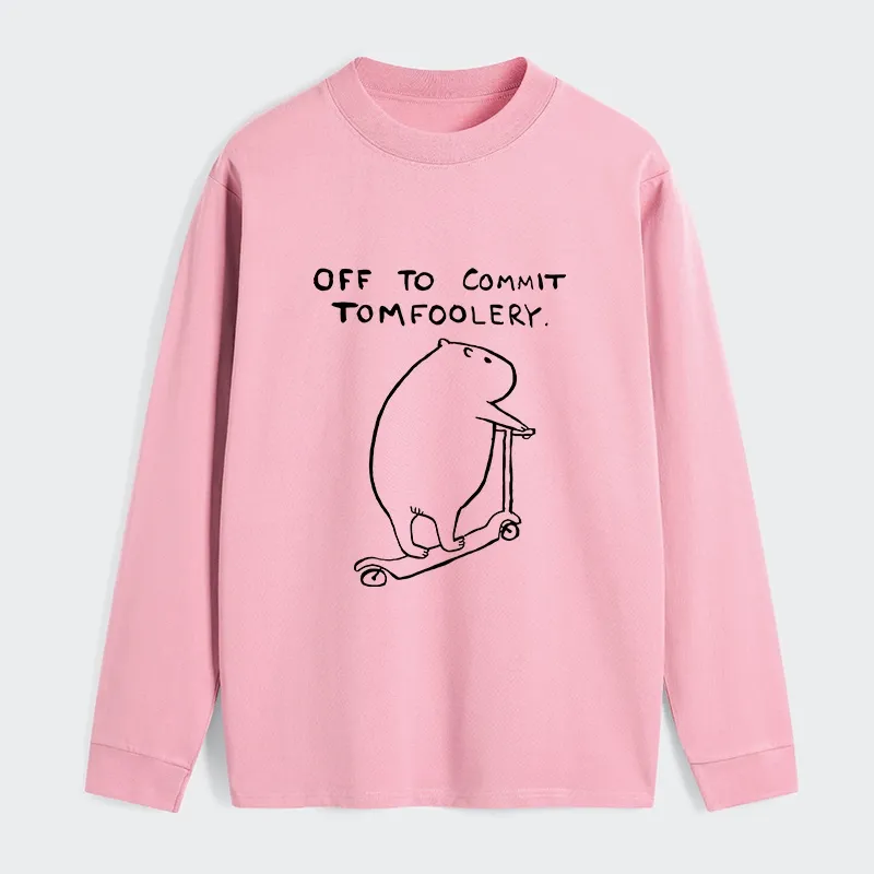 Tokyo-Tiger Capybara Is Ready To Do Something Bad Classic Long Sleeve T-Shirt