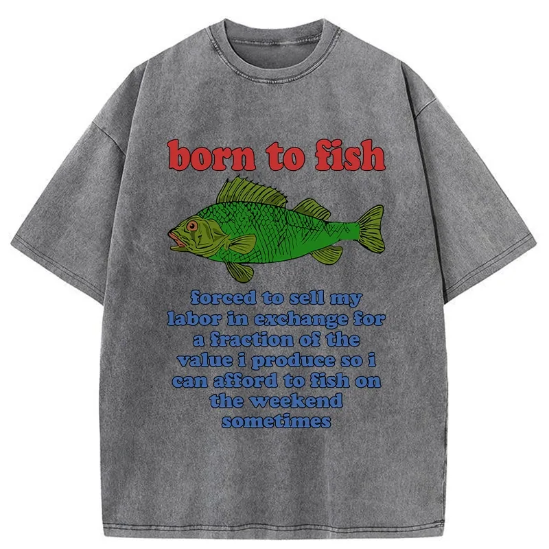 Tokyo-Tiger Born To Fish Washed T-Shirt