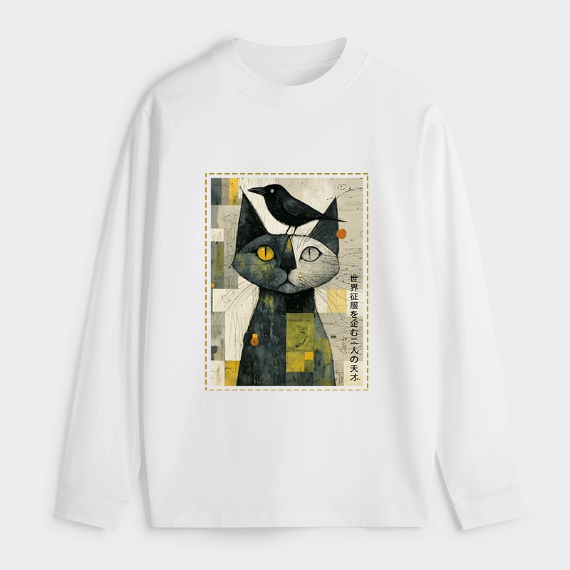Tokyo-Tiger The Cat And The Crow Are Planning To Rule The World Classic Long Sleeve T-Shirt