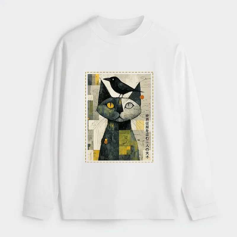 Tokyo-Tiger The Cat And The Crow Are Planning To Rule The World Classic Long Sleeve T-Shirt