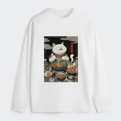 Tokyo-Tiger The Ramen-Loving Cat Classic Long Sleeve T-Shirt