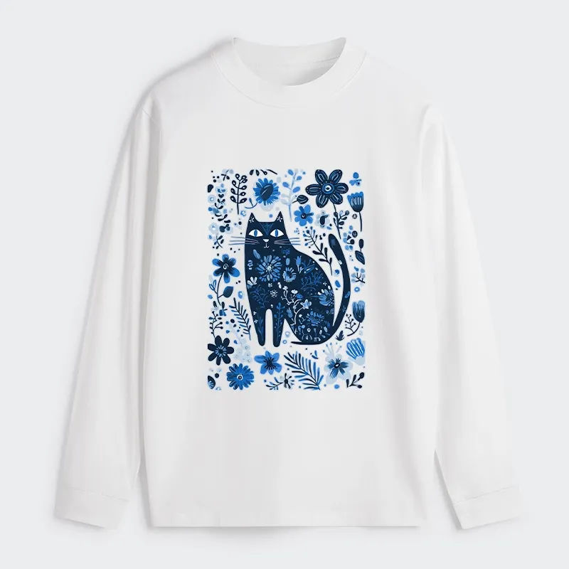 Tokyo-Tiger A Cat Among Flowers Classic Long Sleeve T-Shirt
