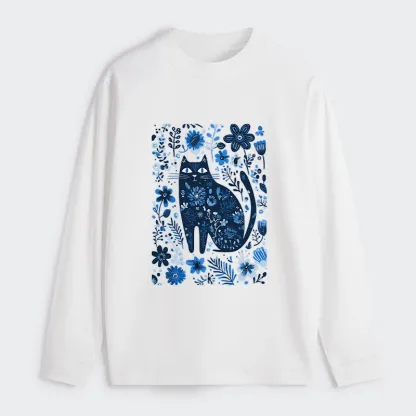 Tokyo-Tiger A Cat Among Flowers Classic Long Sleeve T-Shirt