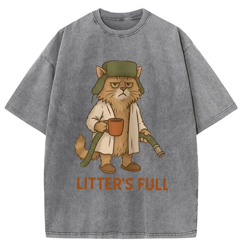 Tokyo-Tiger Litter Box Is Full Washed T-Shirt