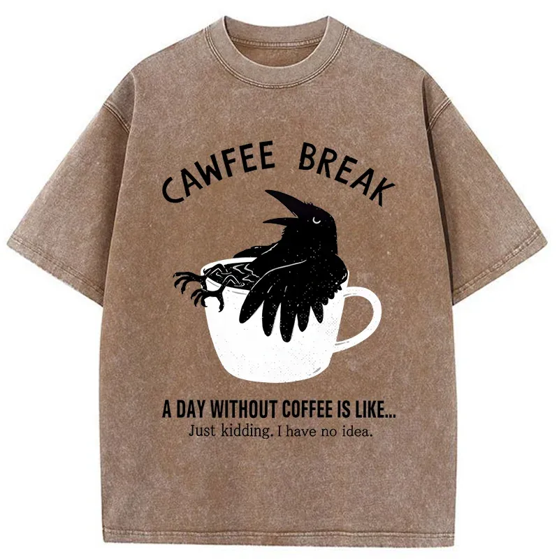 Tokyo-Tiger Crows Need Coffee Washed T-Shirt