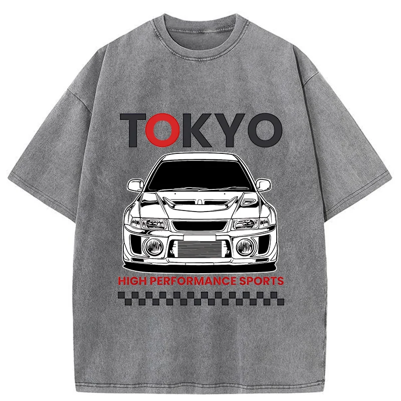 Tokyo-Tiger Japanese Car Models Washed T-Shirt