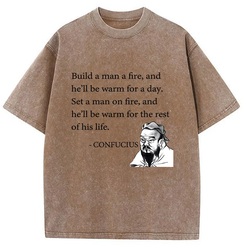 Tokyo-Tiger Confucius's Sayings Funny Washed T-Shirt
