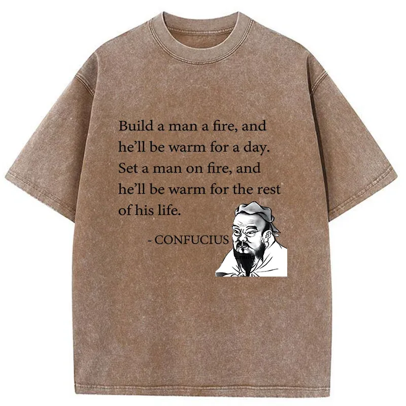 Tokyo-Tiger Confucius's Sayings Funny Washed T-Shirt