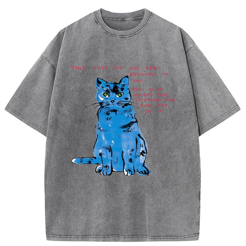 Tokyo-Tiger Accept This Giant Cat Washed T-Shirt