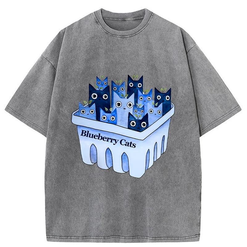 Tokyo-Tiger Blueberry Cats Washed T-Shirt