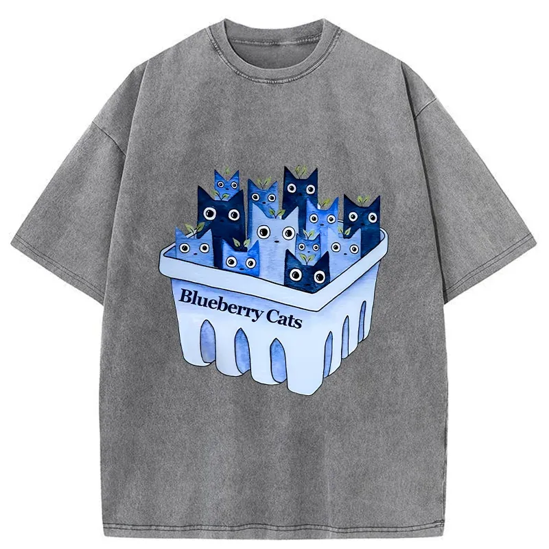 Tokyo-Tiger Blueberry Cats Washed T-Shirt Sale