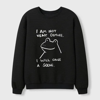 Tokyo-Tiger Humorous Frog Waffle Sweatshirt