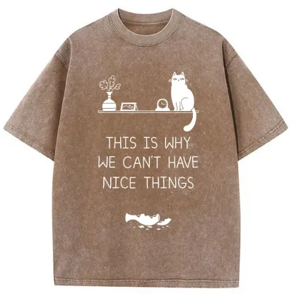 Tokyo-Tiger Because Of The Existence Of Cats Washed T-Shirt