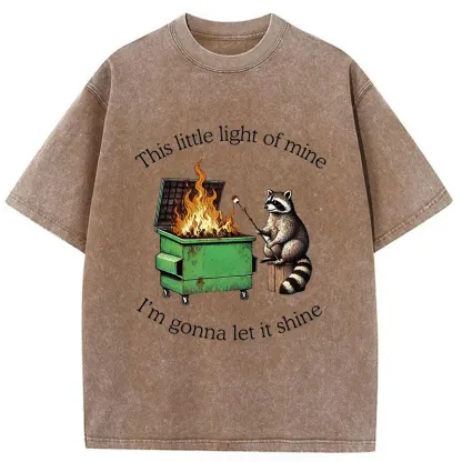 Tokyo-Tiger Raccoon Roasted Marshmallow Washed T-Shirt
