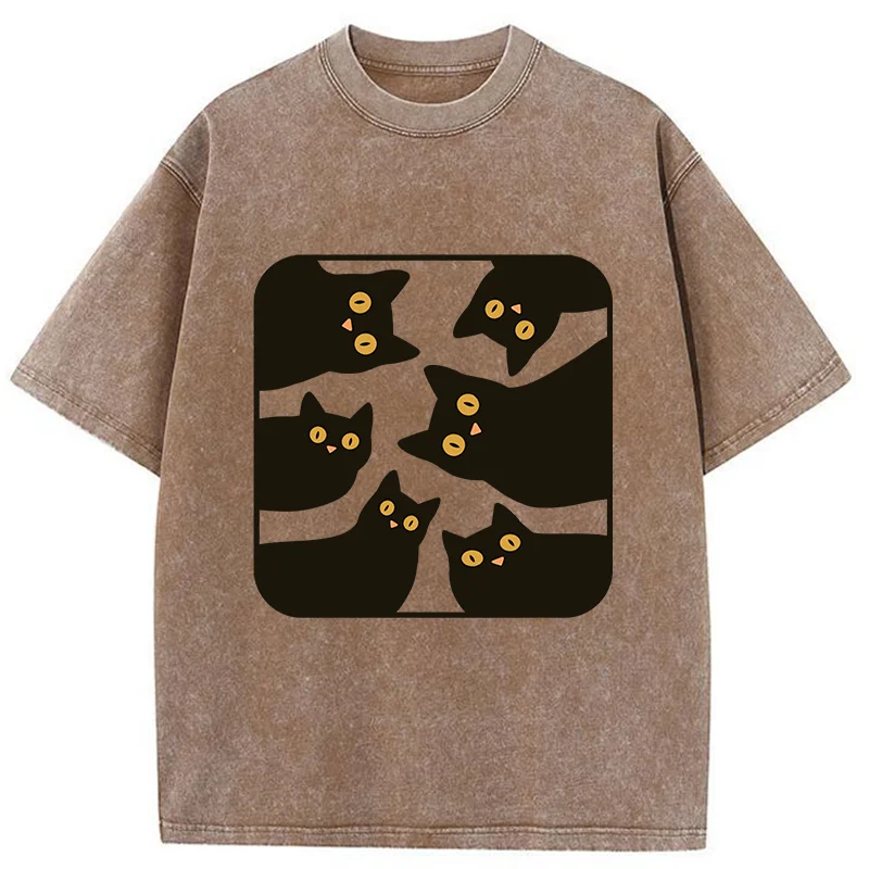 Tokyo-Tiger Cats Are Watching You Washed T-Shirt