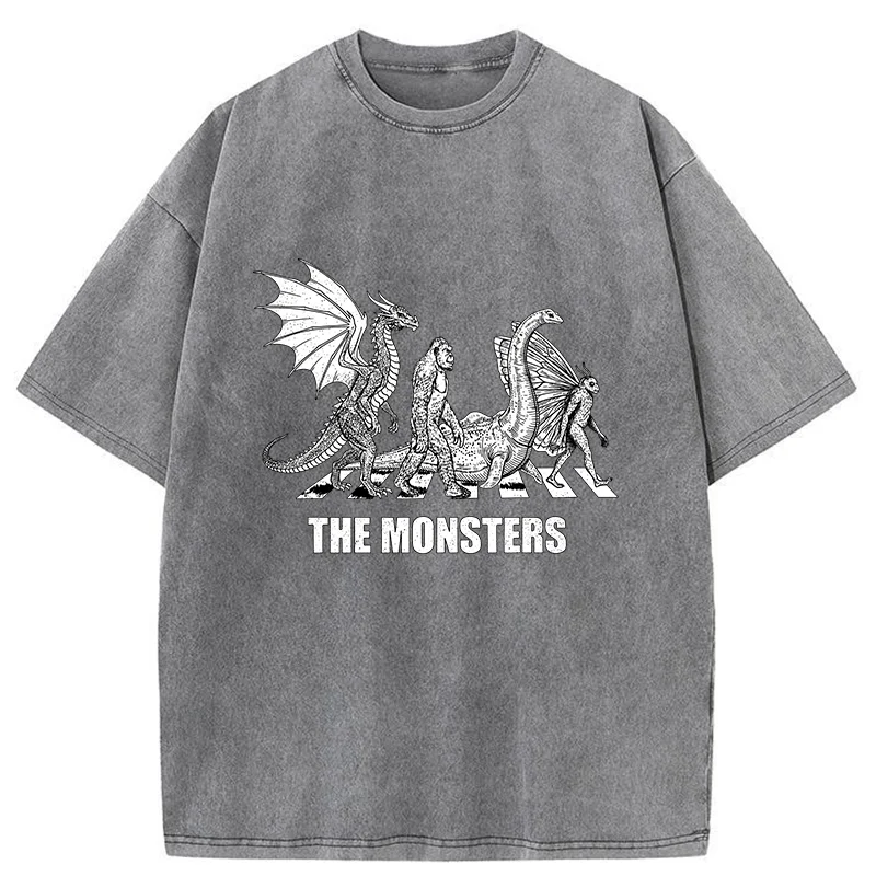 Tokyo-Tiger Monsters Crossing The Road Washed T-Shirt