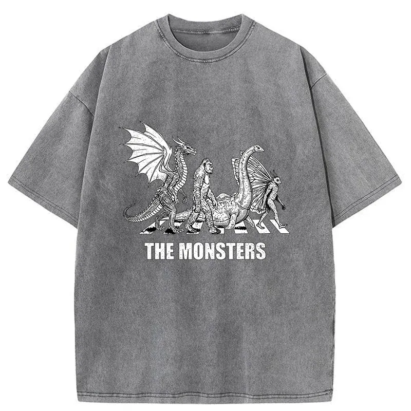 Tokyo-Tiger Monsters Crossing The Road Washed T-Shirt