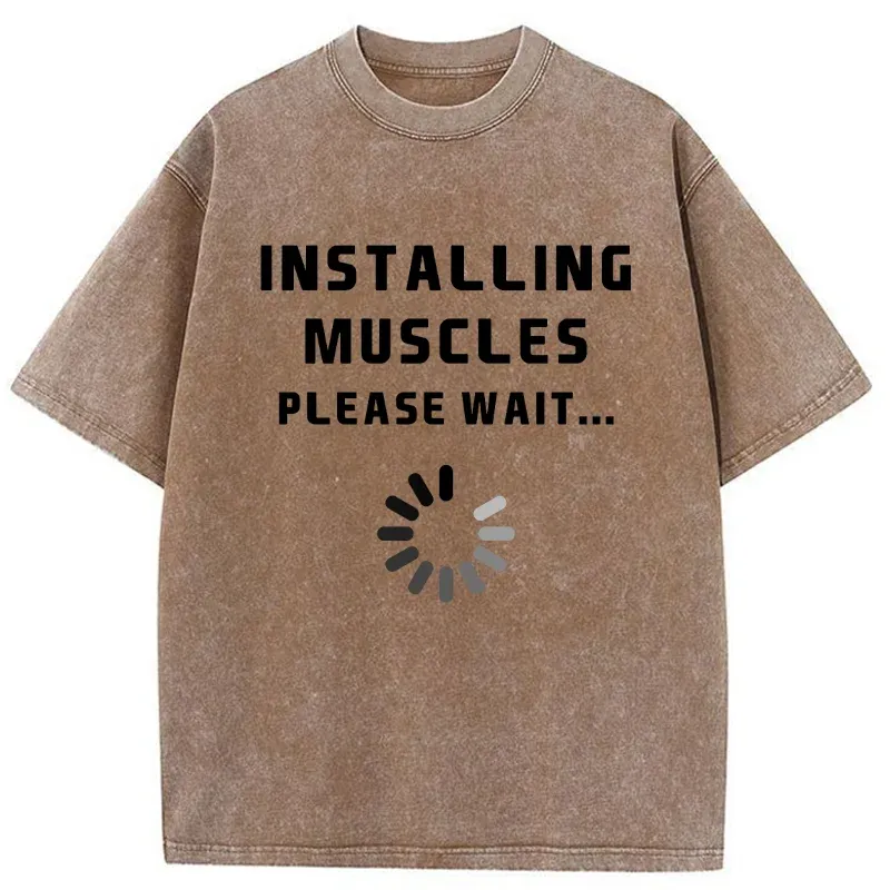 Tokyo-Tiger Installing Muscles Washed T-Shirt