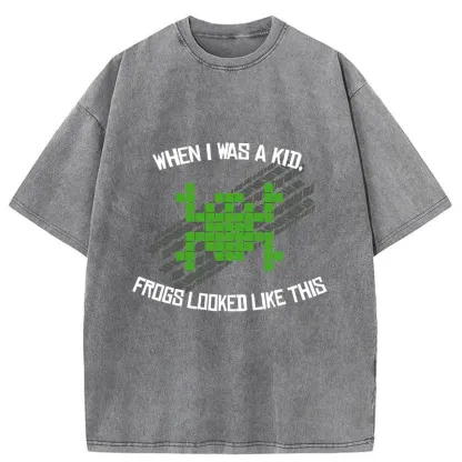 Tokyo-Tiger Frog Compressed Into 2D Washed T-Shirt