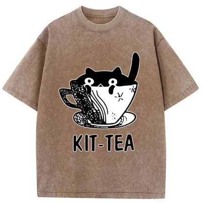 Tokyo-Tiger Kit-Tea Washed T-Shirt
