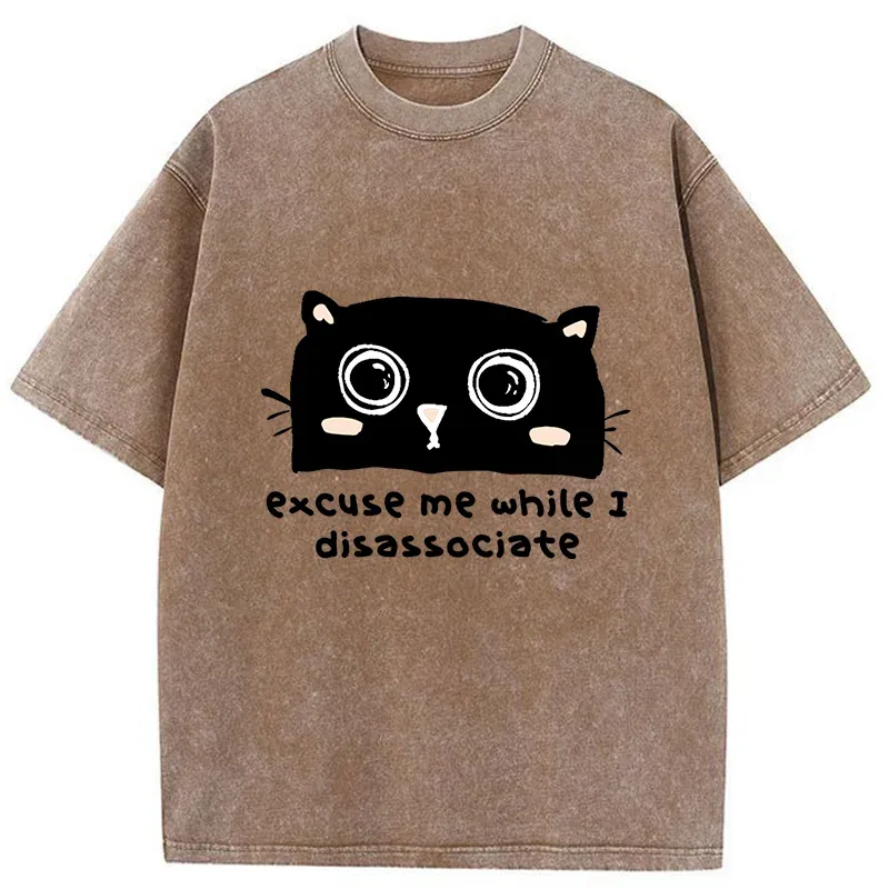 Tokyo-Tiger Dissociate Funny Cat Washed T-Shirt