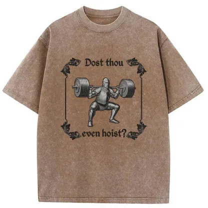 Tokyo-Tiger Knight Fitness Funny Washed T-Shirt