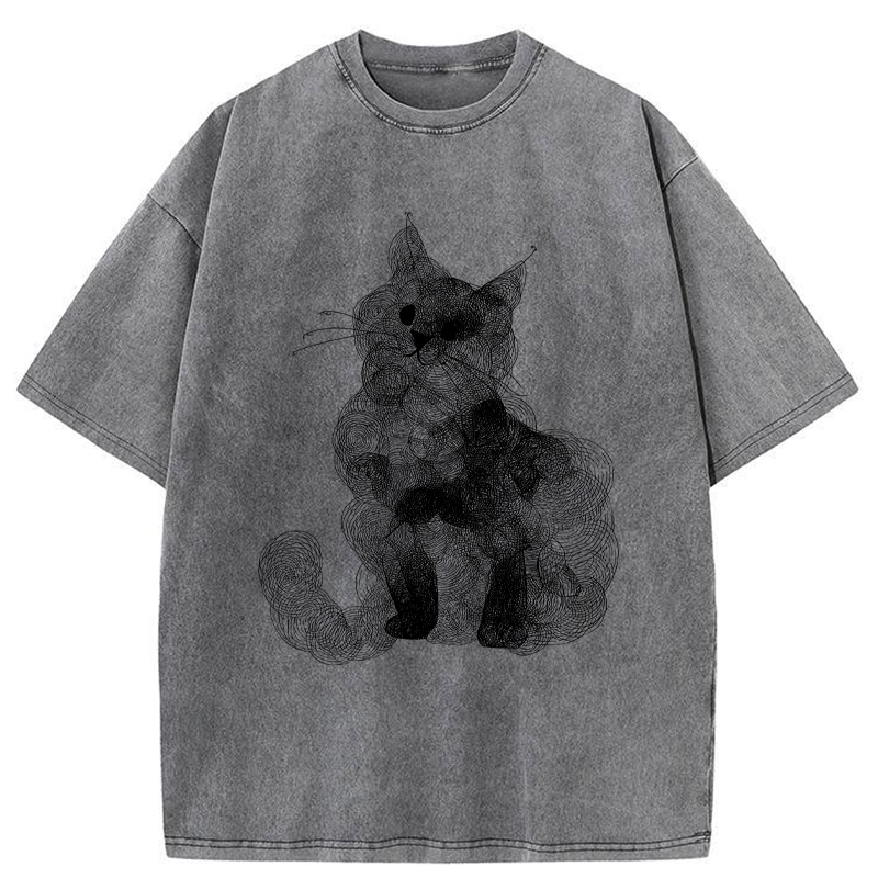 Tokyo-Tiger Whorls Of A Cat Washed T-Shirt