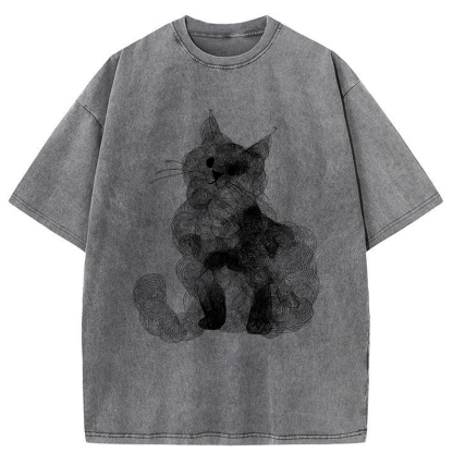 Tokyo-Tiger Whorls Of A Cat Washed T-Shirt