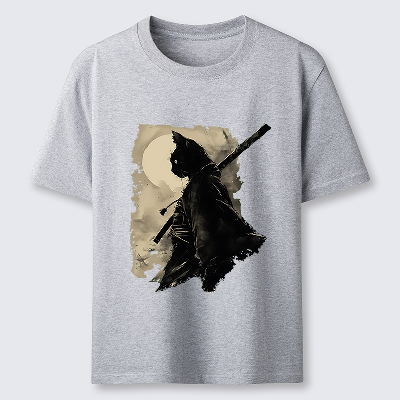 Tokyo-Tiger Under The Moon Cat Samurai Classic T-Shirt