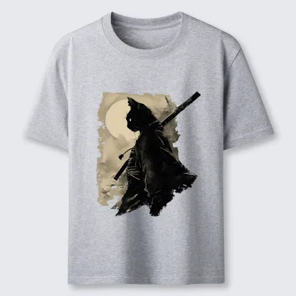 Tokyo-Tiger Under The Moon Cat Samurai Classic T-Shirt