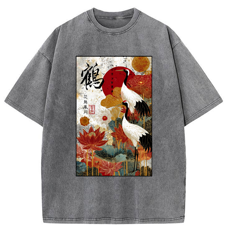 Tokyo-Tiger Under The Vermilion Sun Washed T-Shirt