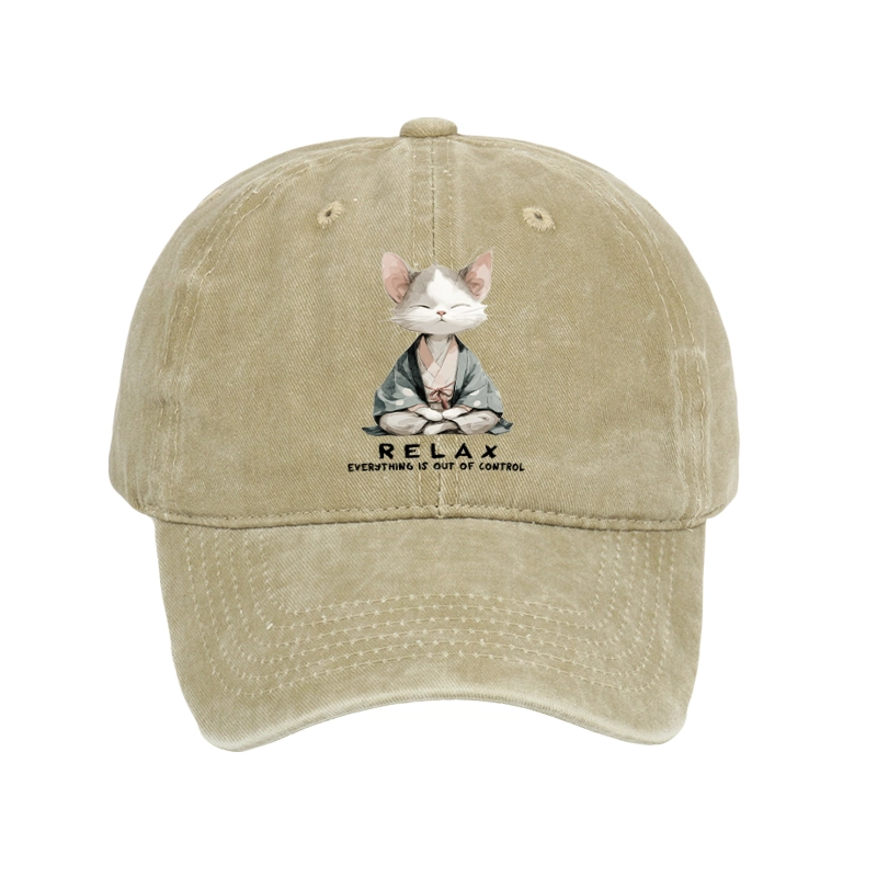 Tokyo-Tiger Zen Cat Relaxation，Everything's Out Of Control Washed Cap