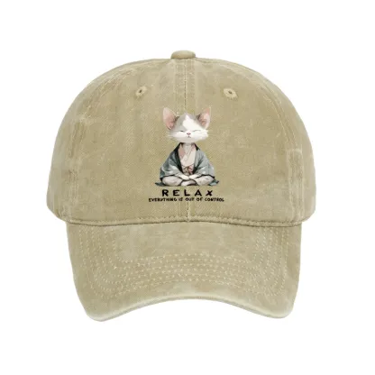 Tokyo-Tiger Zen Cat Relaxation，Everything's Out Of Control Washed Cap