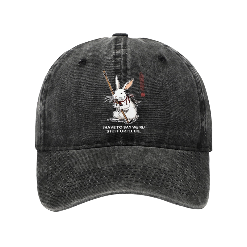 Tokyo-Tiger Rabbit Gotta Say Weird Stuff Or Die Washed Cap