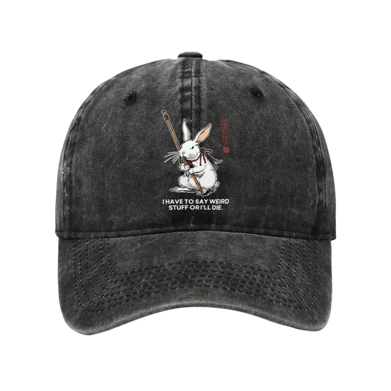Tokyo-Tiger Rabbit Gotta Say Weird Stuff Or Die Washed Cap