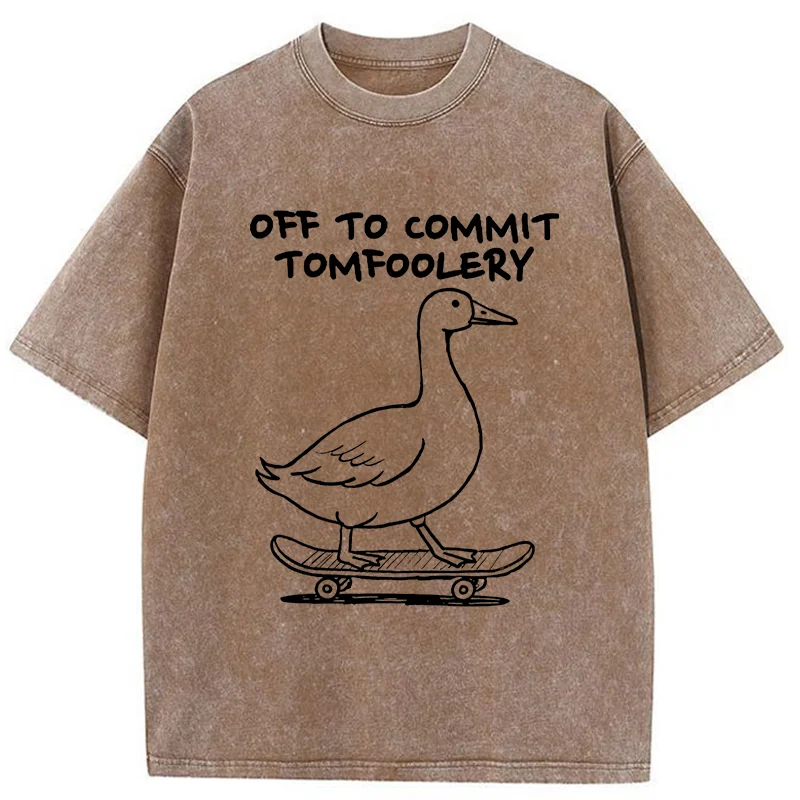 Tokyo-Tiger Goose Is Getting Ready To Cause Trouble Washed T-Shirt