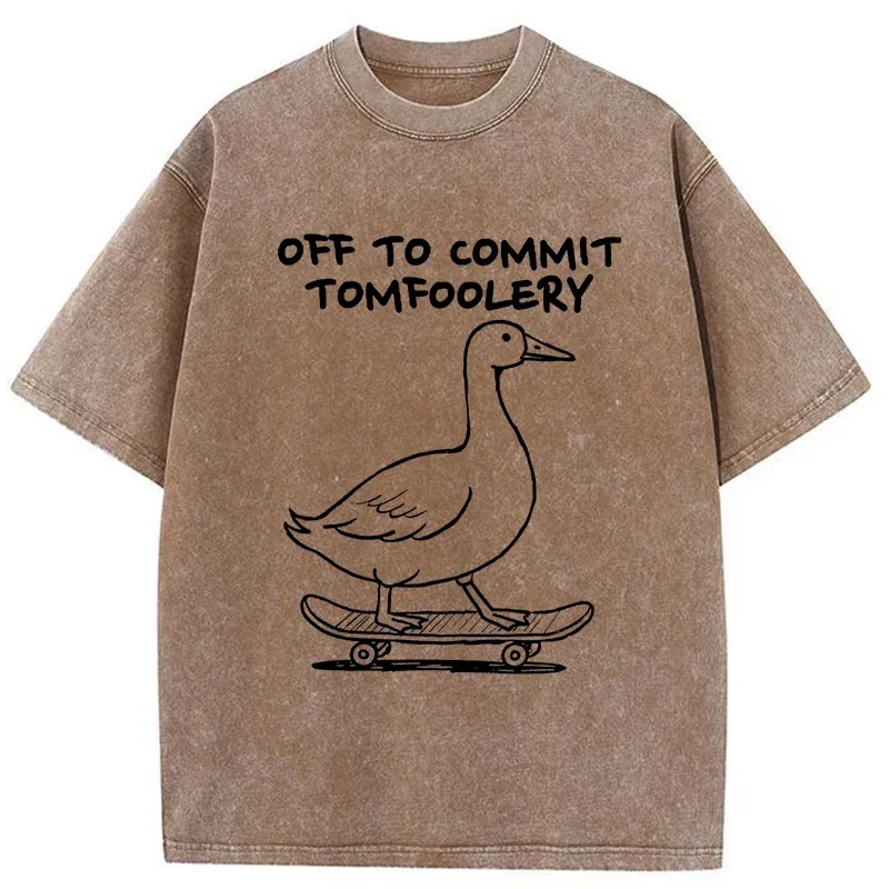 Tokyo-Tiger Goose Is Getting Ready To Cause Trouble Washed T-Shirt